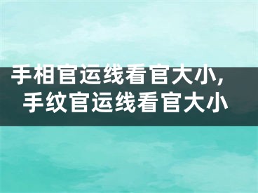 手相官运线看官大小,手纹官运线看官大小