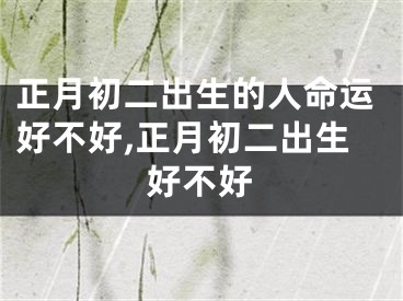 正月初二出生的人命运好不好,正月初二出生好不好