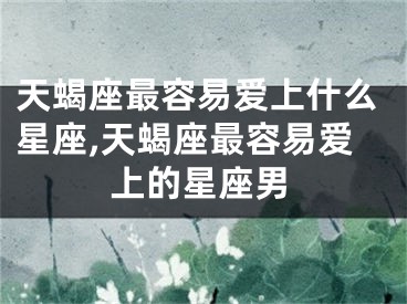 天蝎座最容易爱上什么星座,天蝎座最容易爱上的星座男