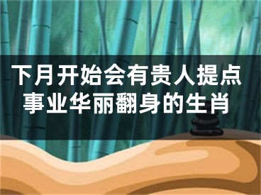 下月开始会有贵人提点事业华丽翻身的生肖