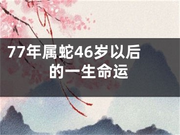 77年属蛇46岁以后的一生命运