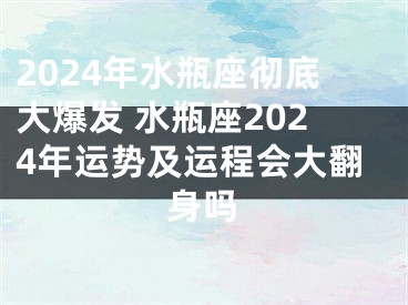 2024年水瓶座彻底大爆发 水瓶座2024年运势及运程会大翻身吗
