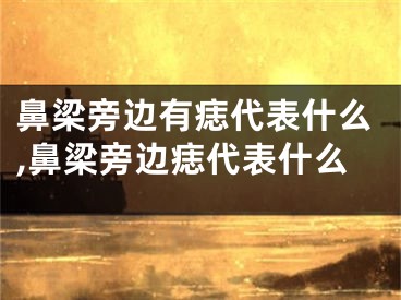 鼻梁旁边有痣代表什么,鼻梁旁边痣代表什么