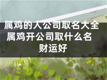 属鸡的人公司取名大全 属鸡开公司取什么名财运好