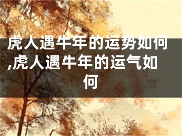 虎人遇牛年的运势如何,虎人遇牛年的运气如何