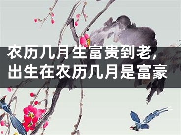 农历几月生富贵到老,出生在农历几月是富豪