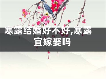 寒露结婚好不好,寒露宜嫁娶吗