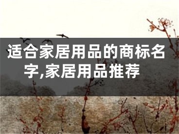 适合家居用品的商标名字,家居用品推荐