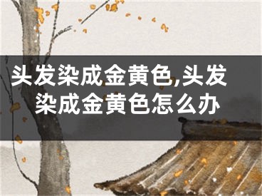 头发染成金黄色,头发染成金黄色怎么办