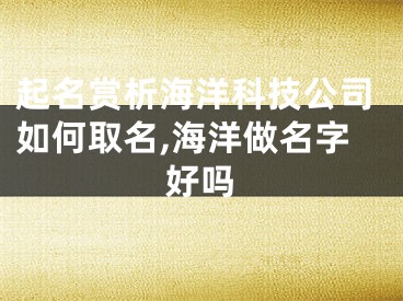 起名赏析海洋科技公司如何取名,海洋做名字好吗