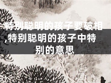 特别聪明的孩子要破相,特别聪明的孩子中特别的意思