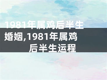 1981年属鸡后半生婚姻,1981年属鸡后半生运程