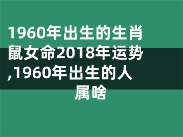 1960年出生的生肖鼠女命2018年运势,1960年出生的人属啥