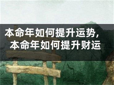 本命年如何提升运势,本命年如何提升财运