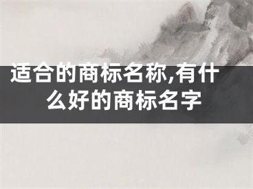 适合的商标名称,有什么好的商标名字
