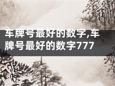 车牌号最好的数字,车牌号最好的数字777