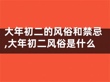 大年初二的风俗和禁忌,大年初二风俗是什么