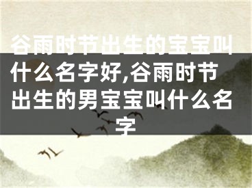 谷雨时节出生的宝宝叫什么名字好,谷雨时节出生的男宝宝叫什么名字