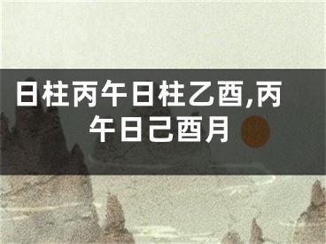 日柱丙午日柱乙酉,丙午日己酉月