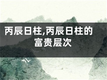 丙辰日柱,丙辰日柱的富贵层次