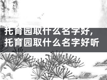 托育园取什么名字好,托育园取什么名字好听