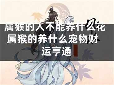 属猴的人不能养什么花 属猴的养什么宠物财运亨通