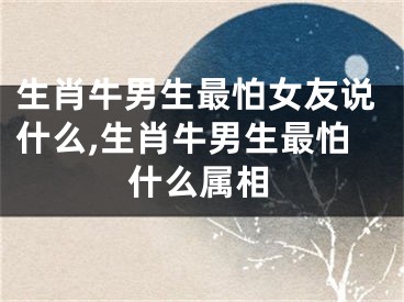 生肖牛男生最怕女友说什么,生肖牛男生最怕什么属相