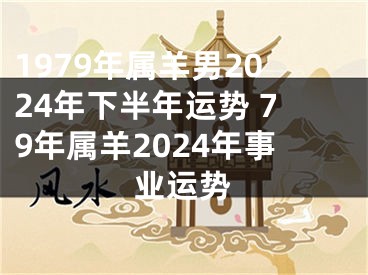 1979年属羊男2024年下半年运势 79年属羊2024年事业运势