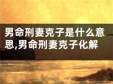 男命刑妻克子是什么意思,男命刑妻克子化解