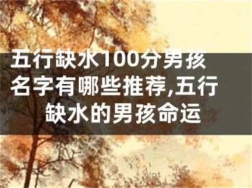 五行缺水100分男孩名字有哪些推荐,五行缺水的男孩命运