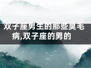 双子座男生的那些臭毛病,双子座的男的
