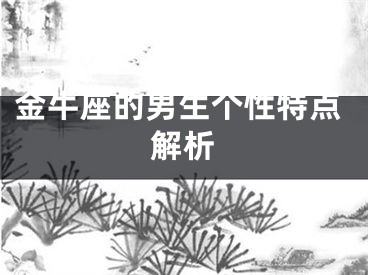 金牛座的男生个性特点解析
