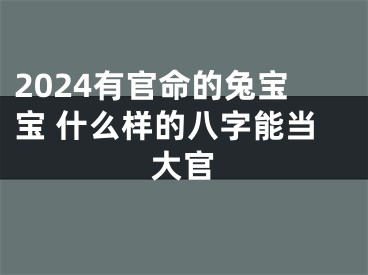 2024有官命的兔宝宝 什么样的八字能当大官