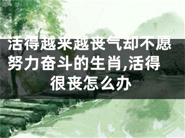 活得越来越丧气却不愿努力奋斗的生肖,活得很丧怎么办