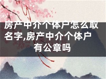 房产中介个体户怎么取名字,房产中介个体户有公章吗