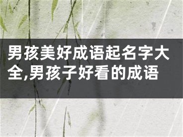 男孩美好成语起名字大全,男孩子好看的成语