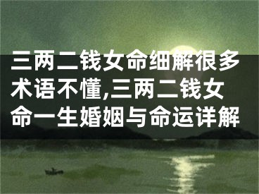 三两二钱女命细解很多术语不懂,三两二钱女命一生婚姻与命运详解