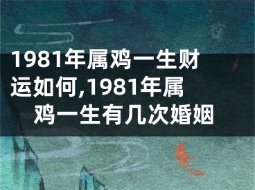1981年属鸡一生财运如何,1981年属鸡一生有几次婚姻
