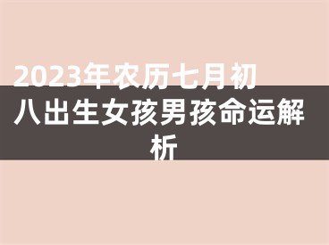 2023年农历七月初八出生女孩男孩命运解析