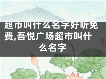 超市叫什么名字好听免费,吾悦广场超市叫什么名字