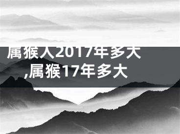 属猴人2017年多大,属猴17年多大
