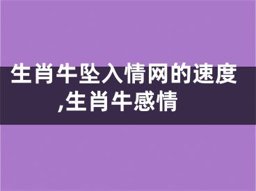 生肖牛坠入情网的速度,生肖牛感情
