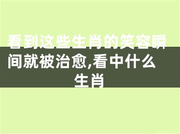 看到这些生肖的笑容瞬间就被治愈,看中什么生肖