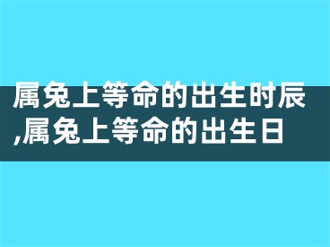 属兔上等命的出生时辰,属兔上等命的出生日
