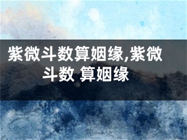 紫微斗数算姻缘,紫微斗数 算姻缘