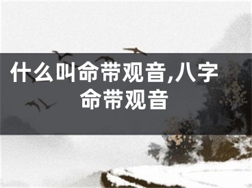 什么叫命带观音,八字命带观音