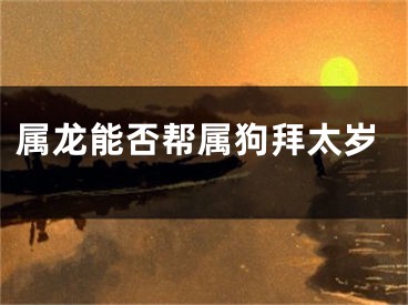 属龙能否帮属狗拜太岁