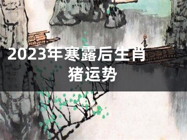 2023年寒露后生肖猪运势