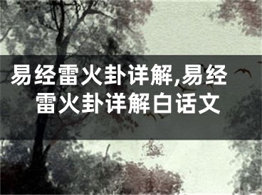 易经雷火卦详解,易经雷火卦详解白话文