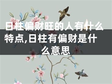 日柱偏财旺的人有什么特点,日柱有偏财是什么意思